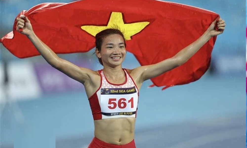 Vận động viên điền kinh Bắc Giang Nguyễn Thị Oanh.